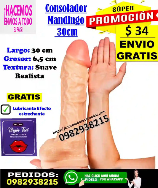 Consoladores Grandes ❤️ Mandingo 30cm