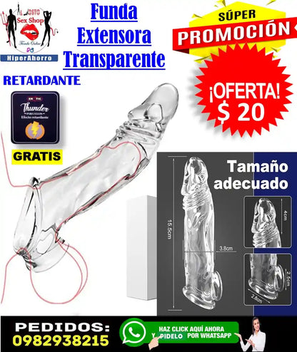 funda extensora de pene de silicona transparente en ecuador