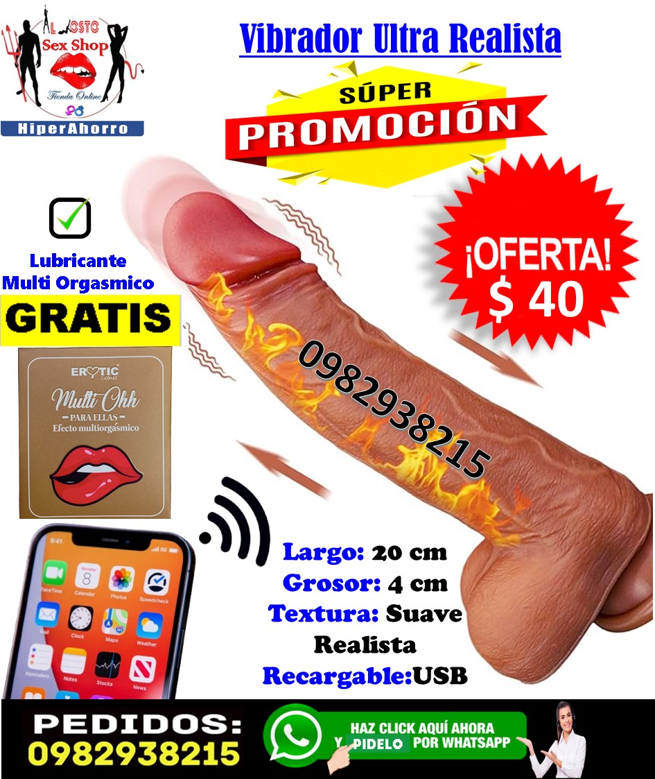 vibrador realista recargable 20 cm en ecuador
