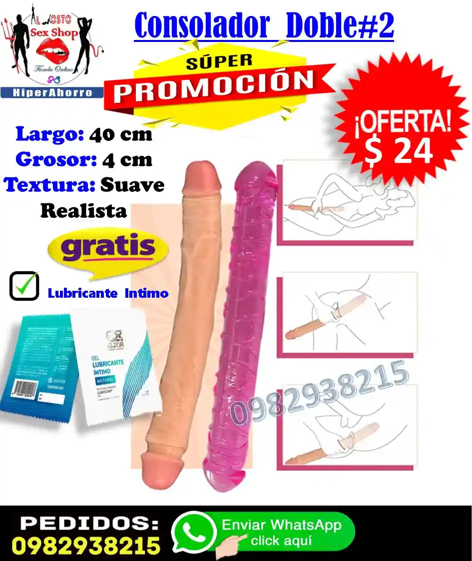 Consolador Dildo Doble Punta Flexible
