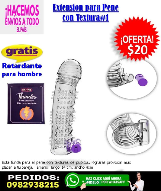 funda texturizada para pene con vibracion en ecuador