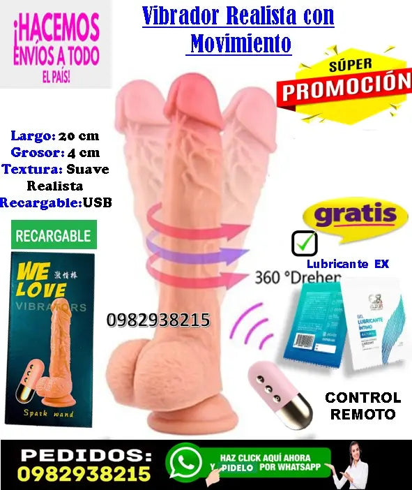 Vibrador a control remoto inalámbrico de silicona médica recargable en ecuador