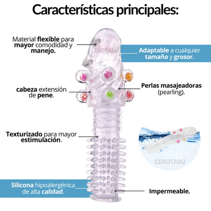 funda texturizada para pene con perlas estimulantes en ecuador