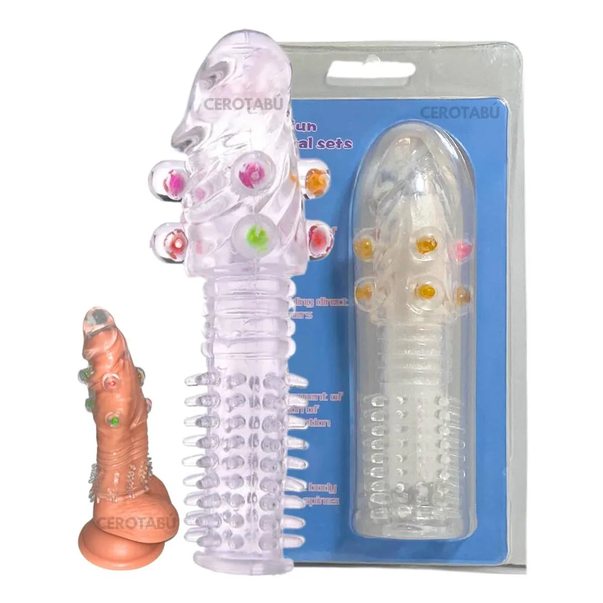 funda texturizada para pene con perlas estimulantes en ecuador